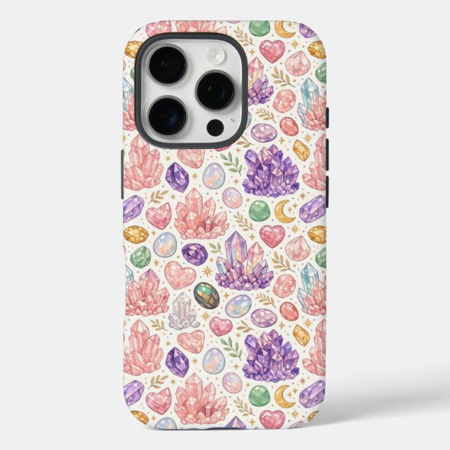 Feminine Gemstone Seamless Pattern Case-Mate iPhone Case (Back)