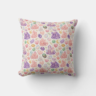 Feminine Gemstone Seamless Pattern Cushion