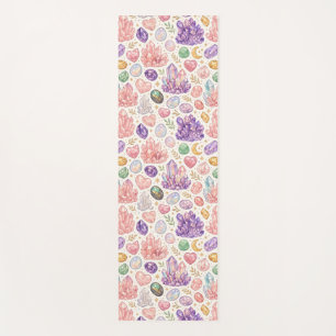 Feminine Gemstone Seamless Pattern Yoga Mat