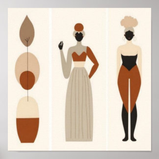 Feminine Geometric Line Art Set L Poster