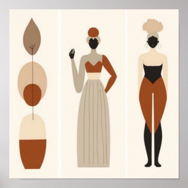 Feminine Geometric Line Art Set L Poster (Front)