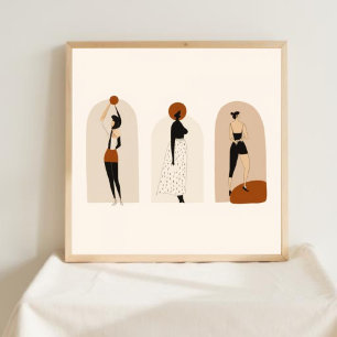 Feminine Geometric Line Art Set V Poster