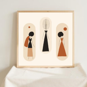 Feminine Geometric Line Art Set XL Poster