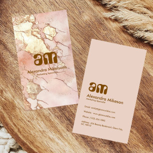 Feminine Gold Vein Marble Professional Business Card