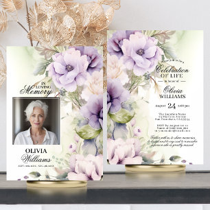 Feminine Lavender Celebration of Life   PHOTO Invitation