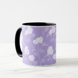 Feminine Lavender Lilac Blossom Floral Pattern Mug