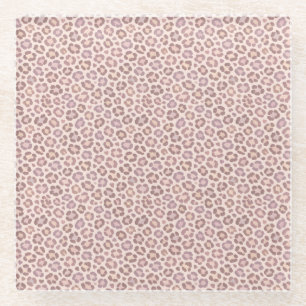 Feminine Leopard Pattern Glass Coaster