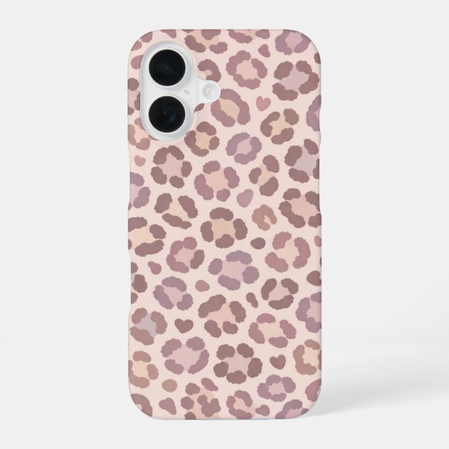 Feminine Leopard Pattern iPhone 16 Case (Back)