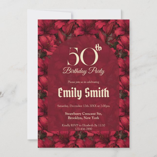 Feminine Lilies Aesthetic Daughter’S Birthday Invitation (Front)