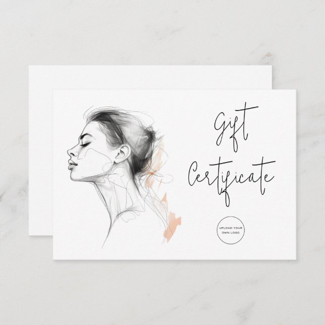 Feminine Line Drawing Beauty Hair Gift Card (Front/Back)