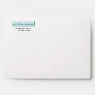 Feminine logo   Blue   return address Envelope