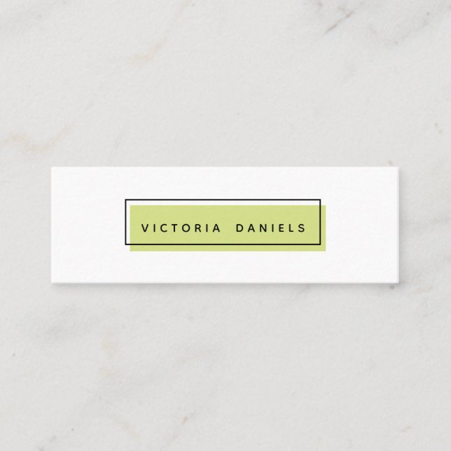 Feminine Logo | Green | Minimal professional Mini Business Card (Front)