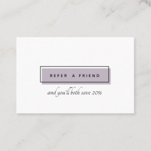 Feminine Logo   Lavender   chic professional Referral Card