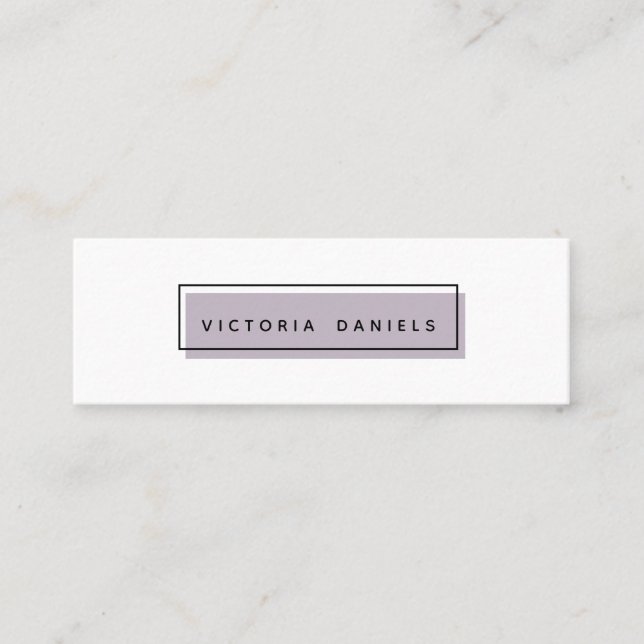 Feminine Logo | Lavender | Minimal professional Mini Business Card (Front)