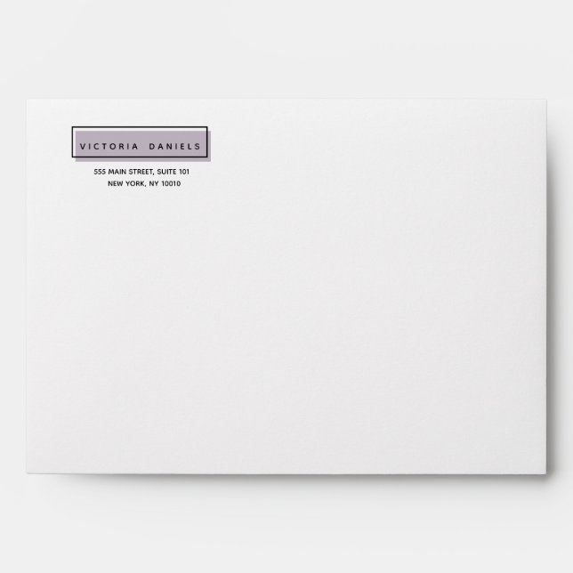 Feminine logo | Lavender | return address Envelope (Front)