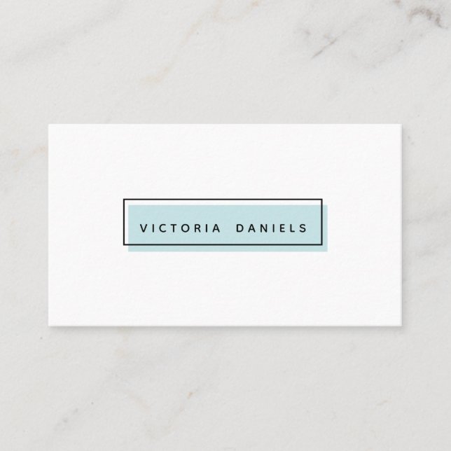 Feminine Logo | Light Blue | Minimal professional Business Card (Front)
