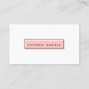 Feminine Logo   Pink   Minimal professional Business Card