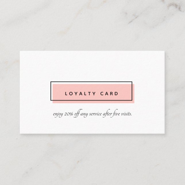 Feminine Logo | Pink | Nail art day spa Loyalty Card (Front)