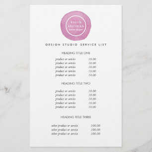 Feminine logo purple    Pricing & Services Flyer