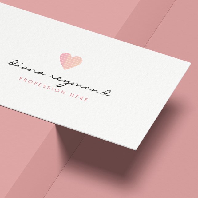 Feminine love pink heart professional women business card (Creator Uploaded)