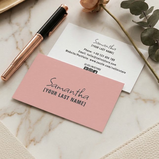 Feminine Minimalist Business Card | Rose Beige (Feminine Minimalist Business Card  Rose Beige)