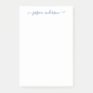 Feminine Modern Classic Elegant Navy Blue Script Post-it Notes
