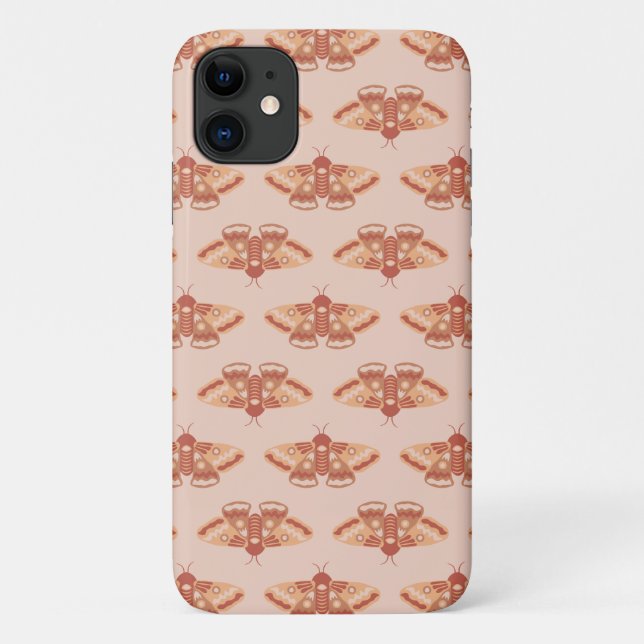 Feminine Nature Pattern – Coral Moth Design Case-Mate iPhone Case (Back)