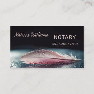 Feminine Notary Loan Signing Agent Business Card