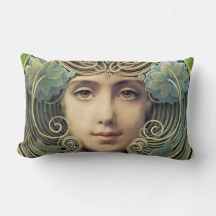 Feminine Nouveau Vintage Beauty Lumbar Cushion