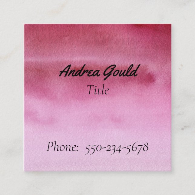 Feminine Ombre Pink Raspberry Business Card (Front)