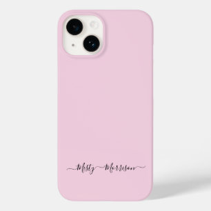 Feminine Pastel Pink with Script Custom Name Case-Mate iPhone 14 Case