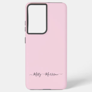 Feminine Pastel Pink with Script Custom Name Samsung Galaxy Case