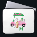 Feminine Personalised Golf Cart Laptop Sleeve<br><div class="desc">A charming unique golf cart -- pink and green -- tastefully done -- ready to run the course --on this laptop case. --This is a great gift for all golf lovers -- fun / attractive / unique. Personalise it with your/her initials/monogram. If you have any design questions or a special...</div>