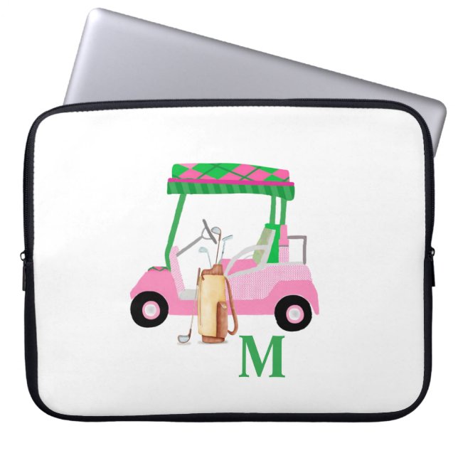 Feminine Personalised Golf Cart Laptop Sleeve (Front)