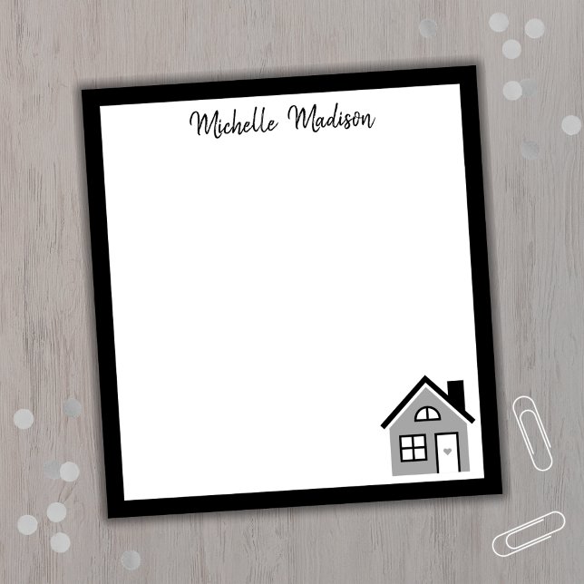 Feminine Personalised Name Realtor Notepad (Script name house notepad for real estate agents)