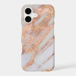 Feminine Pink and White Striated Marble Pattern