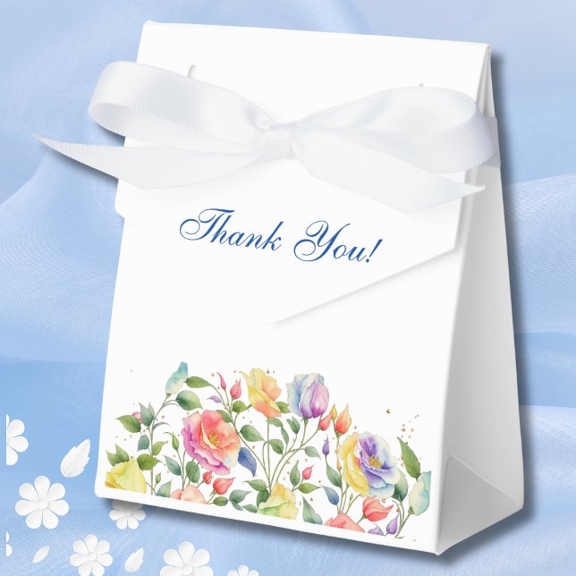 Feminine Pink Bright Floral Roses Bridal Shower Favour Box (Creator Uploaded)