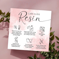 Feminine Pink Epoxy Resin Care Guide Thank You