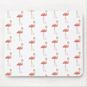 Feminine Pink Flamingo Pattern Mouse Pad