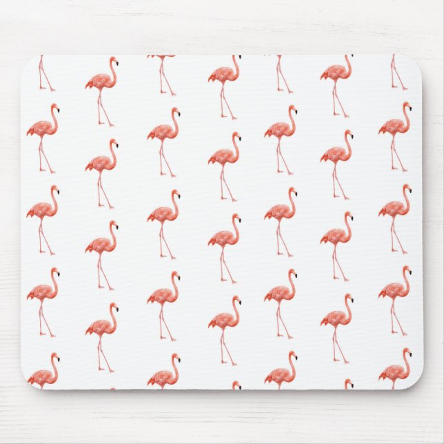 Feminine Pink Flamingo Pattern Mouse Pad (Front)