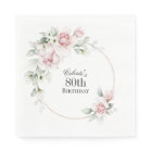 Feminine Pink Floral 80th Birthday Party