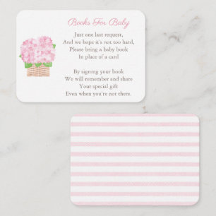 Feminine Pink Floral Baby Girl Shower Bring A Book Enclosure Card