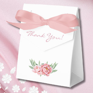 Feminine Pink Floral Peony Bridal Shower Favour Box