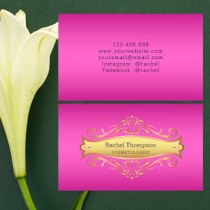 Feminine Pink Minimalist Beauty Business Card