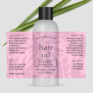 Feminine Pink Modern 4 OZ Cosmetic Bottle Label