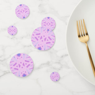 Feminine Pink Purple Geometric Wedding Valentine Confetti