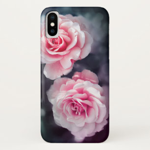 Feminine Pink Roses Floral Photo iPhone X Case