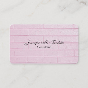 Feminine Pink Wall Minimalist Professional Plain Business Card