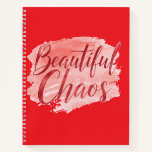 Feminine Pink Watercolor Beautiful Chaos Notebook