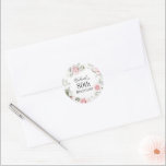 Feminine Pink Watercolor Floral 80th Birthday Classic Round Sticker<br><div class="desc">Celebrate an 80th birthday in beautiful feminine style with this lovely round sticker in pastel pink watercolor florals. A text template is included to personalise with the guest of honour's name. You can also use this template for other ages by personalising the number 80 to your desired age number. Shown...</div>
